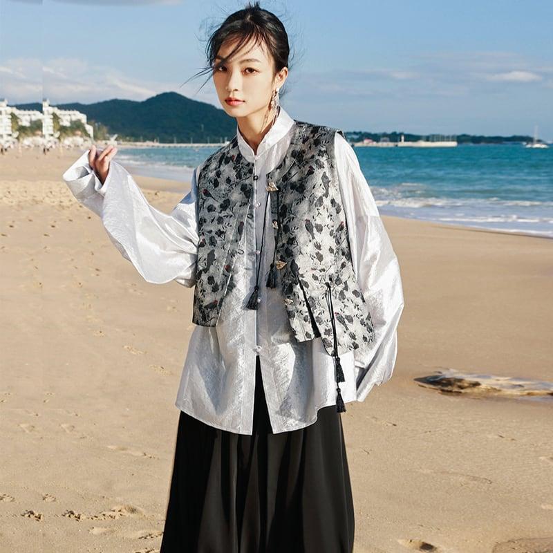 【大青龍肆シリーズ】★チャイナ風シャツ★ トップス チャイナ服 民国風 レトロ デザイン性有り オリジナル - ChinChic