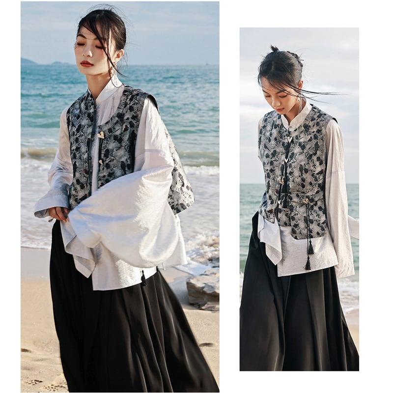 【大青龍肆シリーズ】★チャイナ風シャツ★ トップス チャイナ服 民国風 レトロ デザイン性有り オリジナル - ChinChic