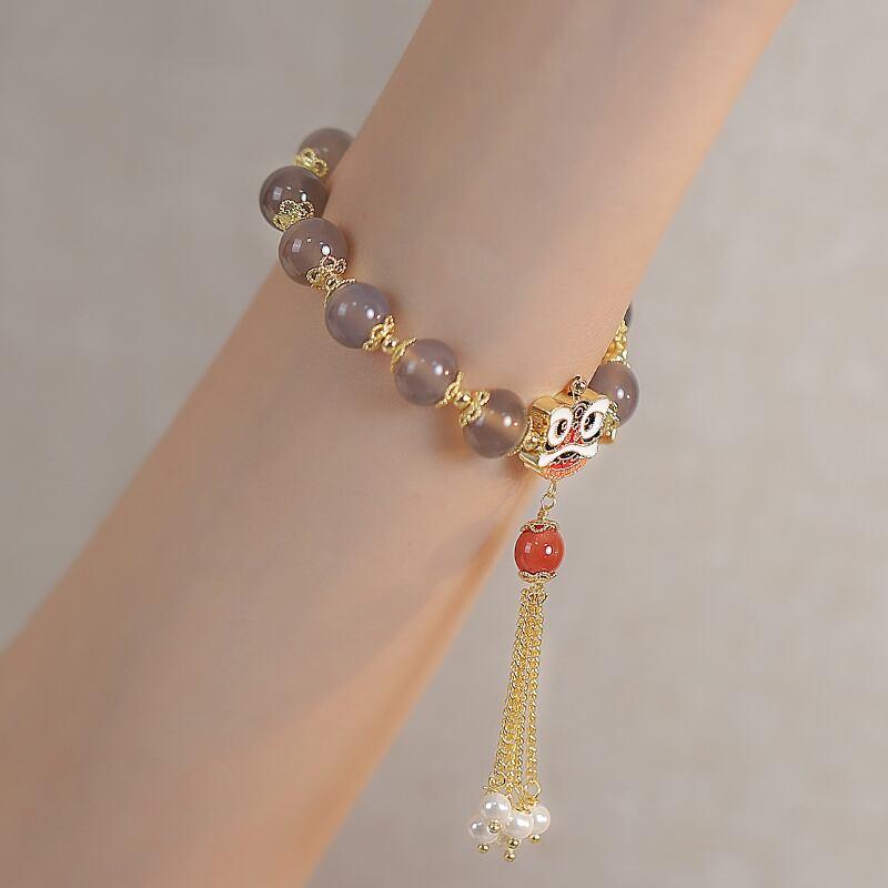 【朱飾閣シリーズ】★チャイナ風ブレスレット★ 腕輪 レディースアクセサリー ライオン フリンジ 可愛い - ChinChic