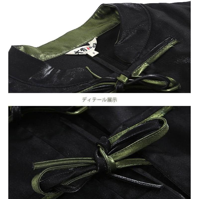 【大青龍肆シリーズ】★チャイナ風アウター★ レトロ ショート丈 合わせやすい ブラックチャイナボタン - ChinChic