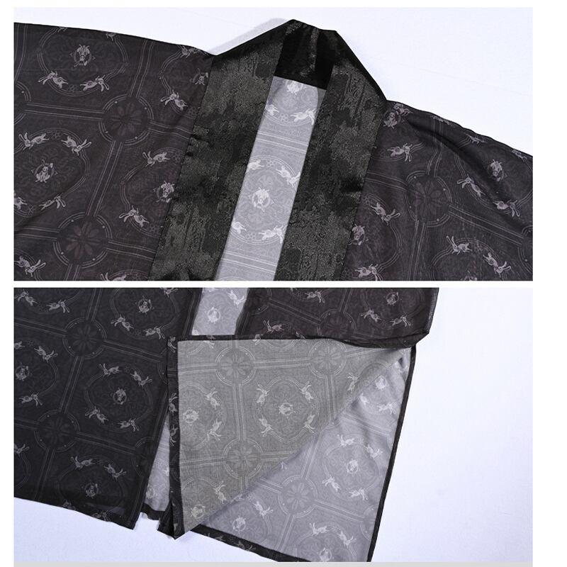 【古怪舍---卯兔シリーズ】★チャイナ風法被★ トップス シフォン 薄い ブラック 黒い 夏服 合わせやすい - ChinChic