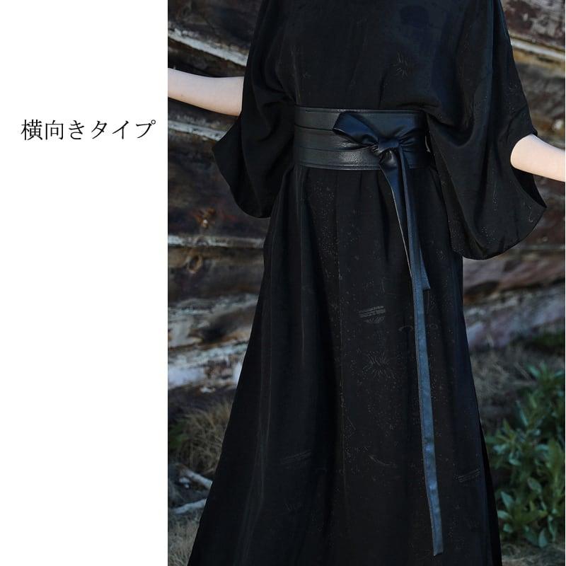 【大青龍肆シリーズ】★ベルト★ 帯 小物 飾り物 合わせやすい PU ブラック 黒い 無地 シンプル - ChinChic