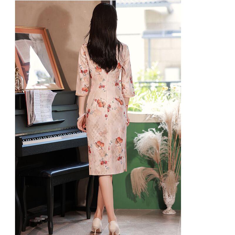 【RUYUNシリーズ】★チャイナドレス★ 花柄ワンピース チャイナ風ワンピース レディース 花柄 結婚式 - ChinChic