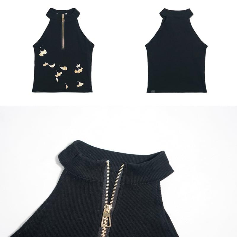 【卿棠シリーズ】★チャイナ風キャミソール★ セクシー 刺繍 チャイナ服 ブラック 黒 S M L オリジナル - ChinChic