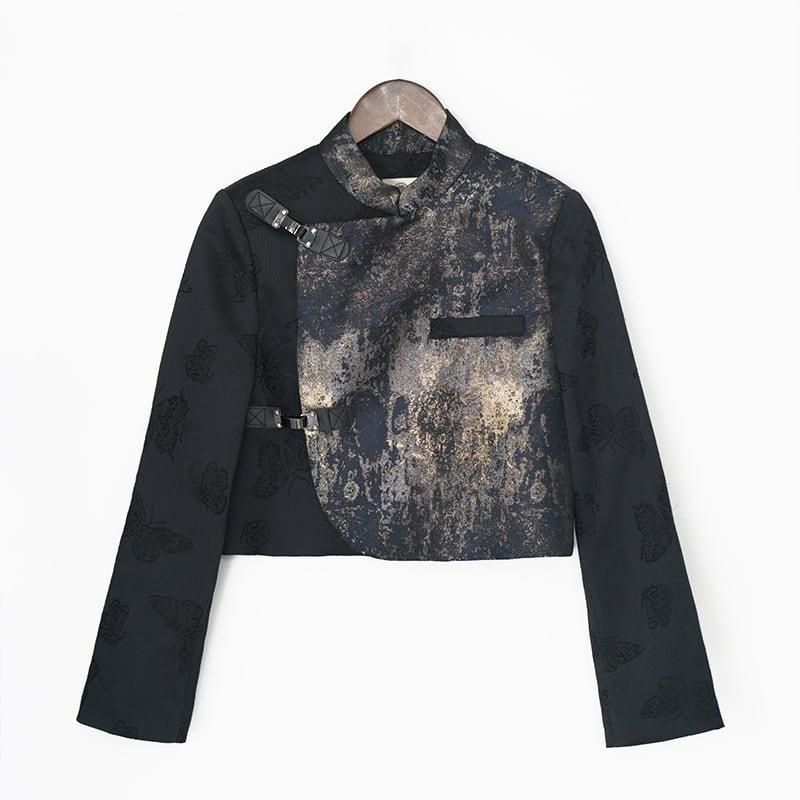 【卿棠シリーズ】★チャイナ風アウター★ トップス 切り替え ショート丈 着痩せ S M L XL オリジナル - ChinChic