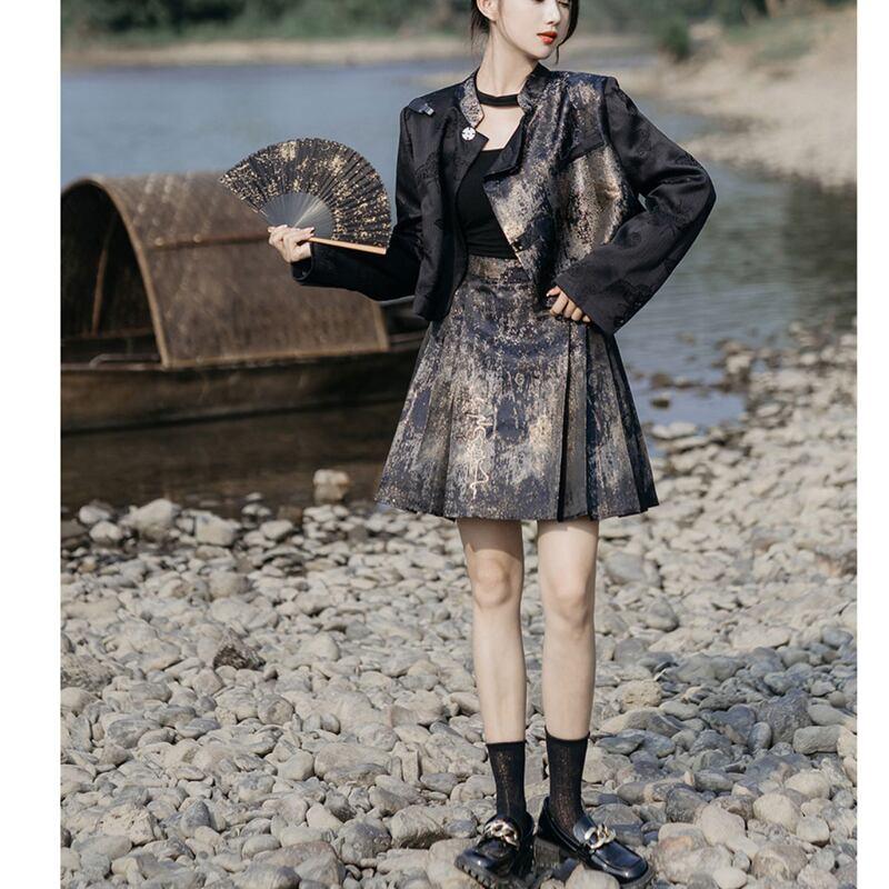 【卿棠シリーズ】★チャイナ風アウター★ トップス 切り替え ショート丈 着痩せ S M L XL オリジナル - ChinChic