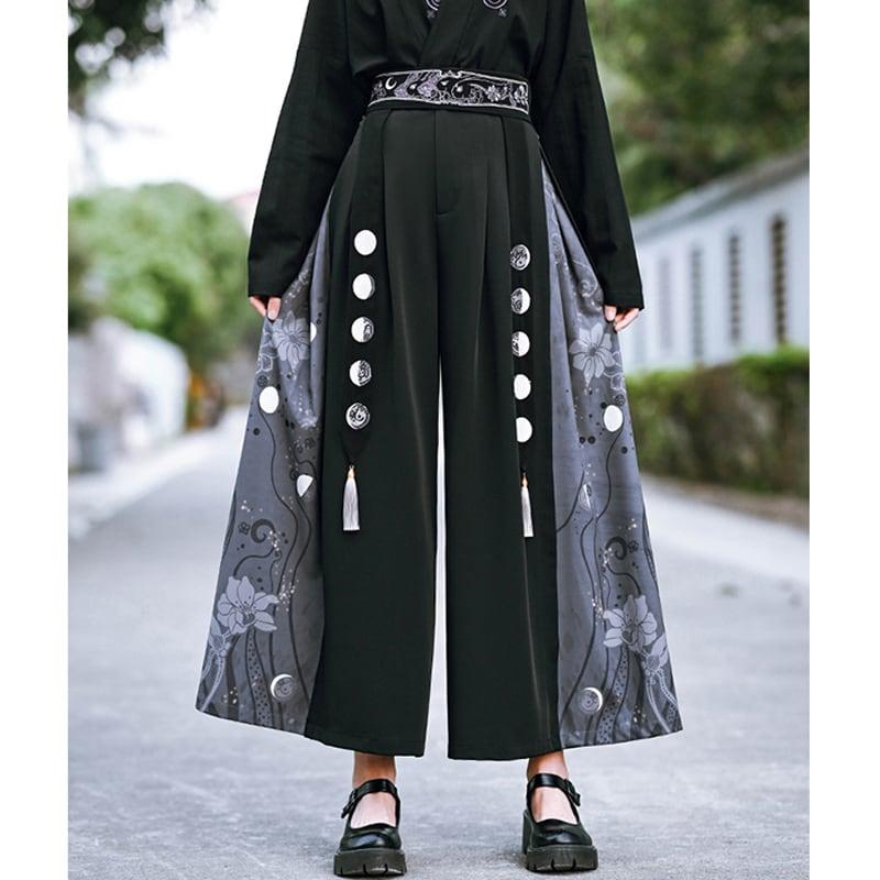 【古怪舍---卯兔シリーズ】★チャイナ風帯★ ベルト フリンジ S M L XL 合わせやすい ブラック 黒い - ChinChic
