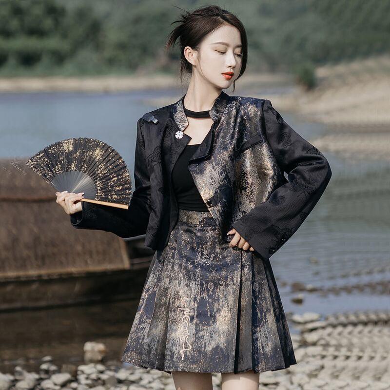 【卿棠シリーズ】★チャイナ風アウター★ トップス 切り替え ショート丈 着痩せ S M L XL オリジナル - ChinChic