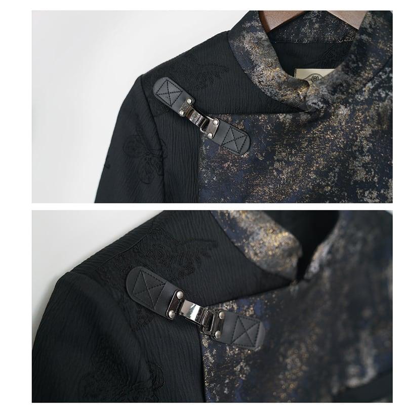 【卿棠シリーズ】★チャイナ風アウター★ トップス 切り替え ショート丈 着痩せ S M L XL オリジナル - ChinChic