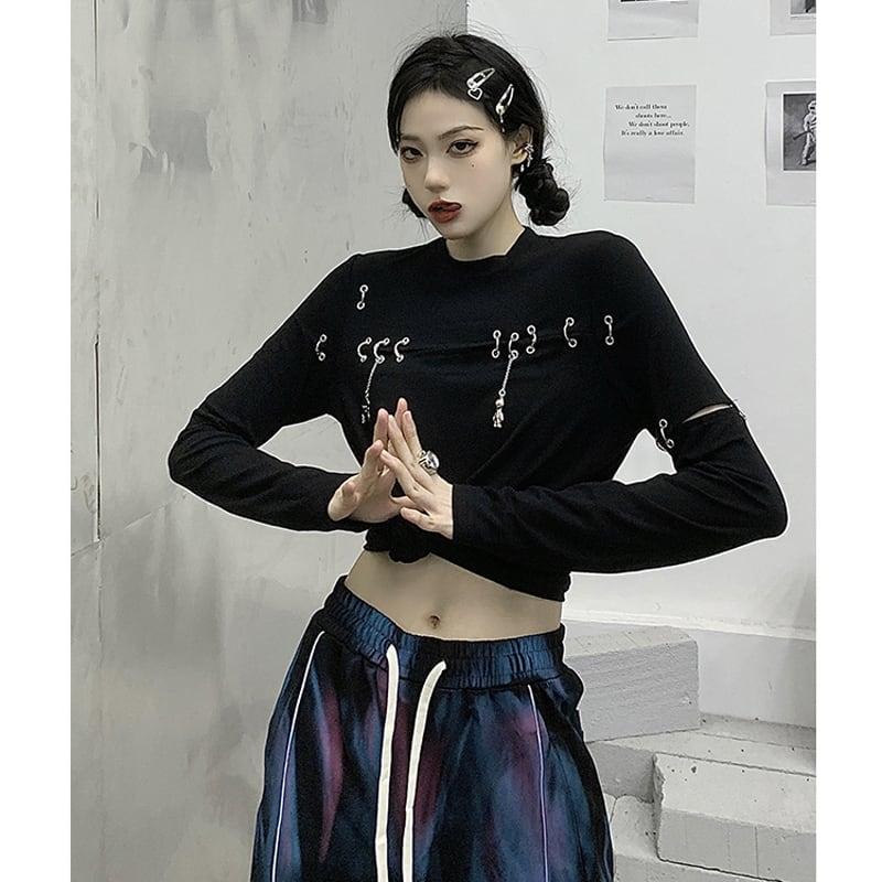 【SEXYシリーズ】★セットアップ 単品注文★ トップスORズボン 着痩せ チェーン付きTシャツ カジュアルパンツ - ChinChic