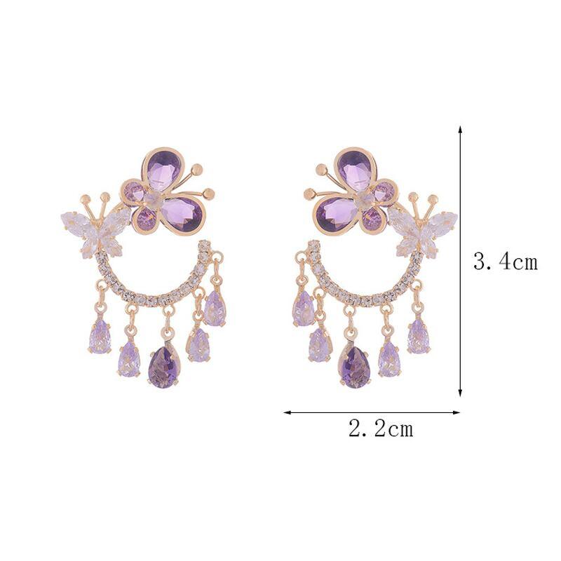 【TAOXIシリーズ】★耳飾り★ ペア ピアス レディースアクセサリー パープル デート パーティー 気質アップ - ChinChic