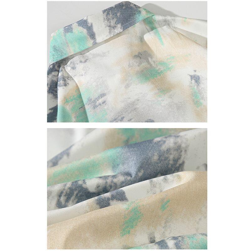 【TIANYIシリーズ】★セットアップ★ シャツ+短パン 3COLOR 男女兼用 メンズ 大きいサイズ 油絵風 - ChinChic