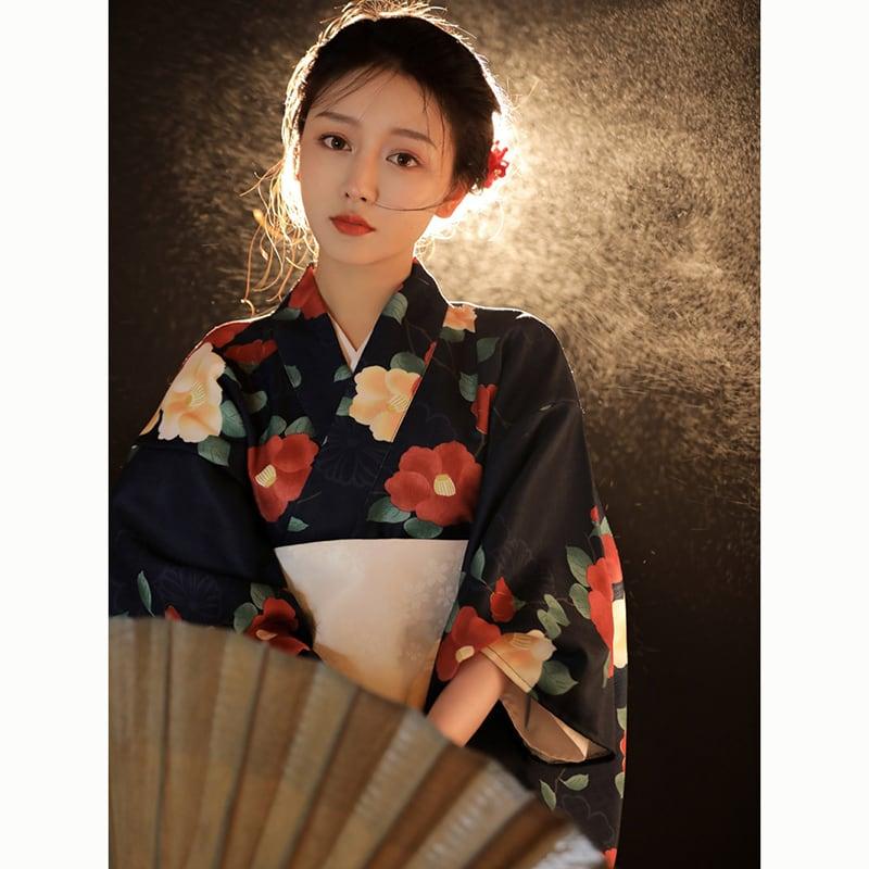 【TONGTONGシリーズ】★セットアップ★ 浴衣+帯 花火大会 お祭り 女性 セット ゆかた 花柄 - ChinChic