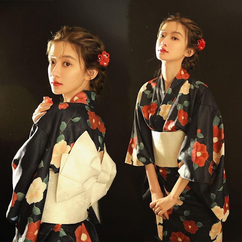 【TONGTONGシリーズ】★セットアップ★ 浴衣+帯 花火大会 お祭り 女性 セット ゆかた 花柄 - ChinChic