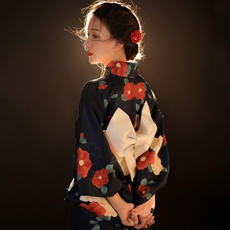 【TONGTONGシリーズ】★セットアップ★ 浴衣+帯 花火大会 お祭り 女性 セット ゆかた 花柄 - ChinChic