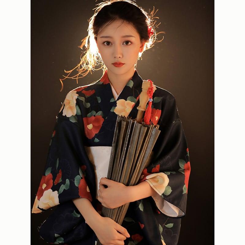 【TONGTONGシリーズ】★セットアップ★ 浴衣+帯 花火大会 お祭り 女性 セット ゆかた 花柄 - ChinChic