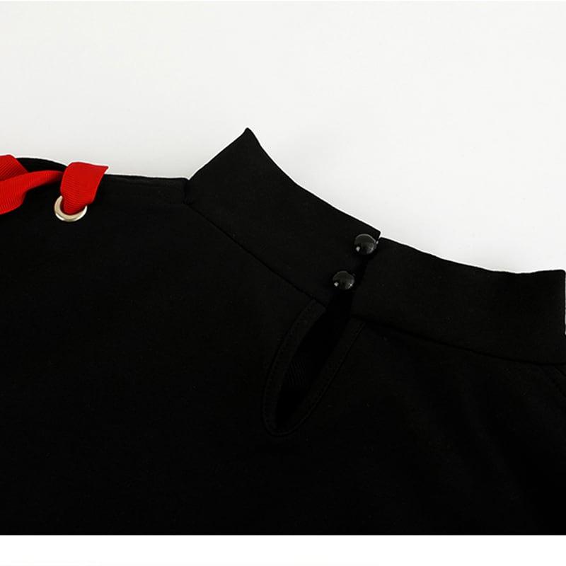 【XIAOLIANGシリーズ】★セットアップ 単品注文★チャイナ風トップスORスカート 改良漢服 S M L ブラック 黒い 可愛い - ChinChic