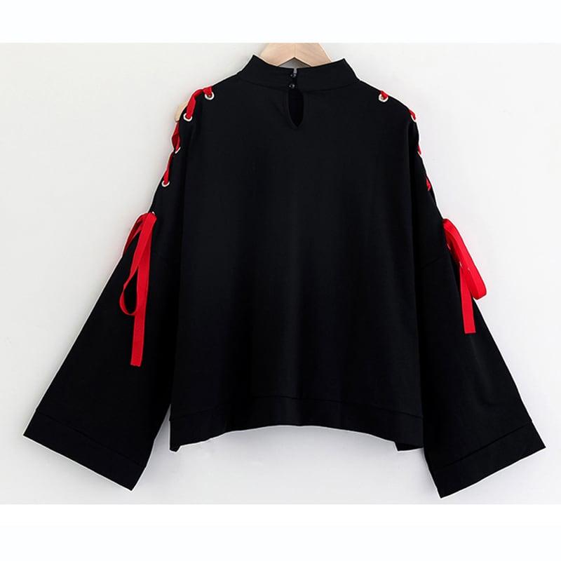 【XIAOLIANGシリーズ】★セットアップ 単品注文★チャイナ風トップスORスカート 改良漢服 S M L ブラック 黒い 可愛い - ChinChic