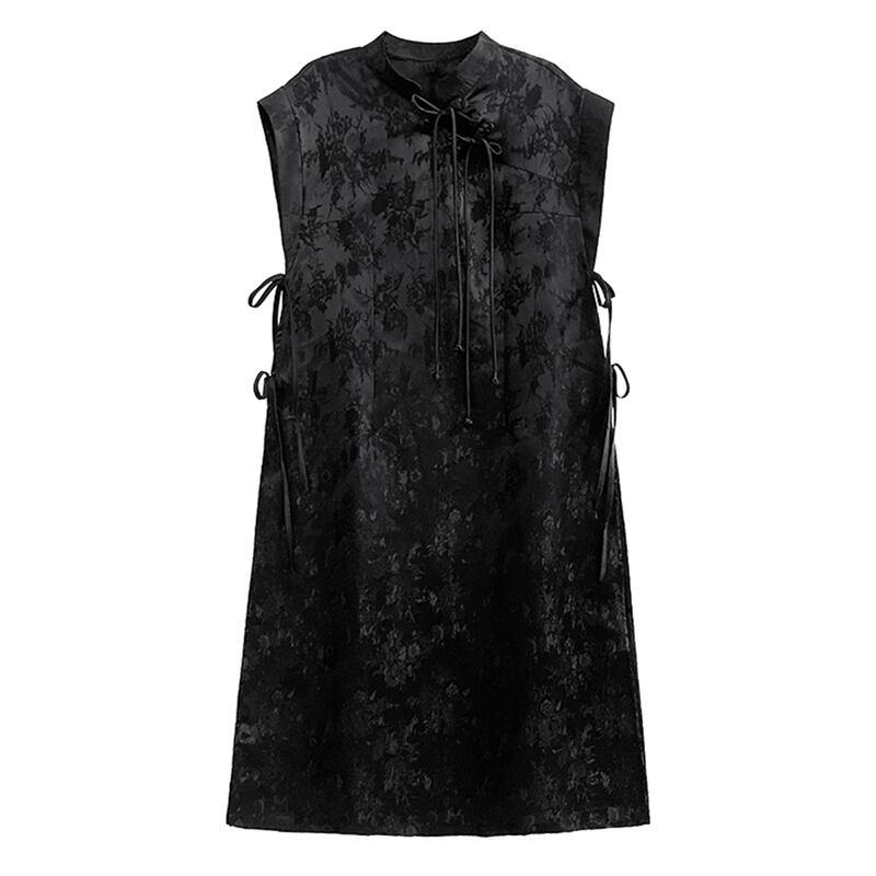 【YIDAOシリーズ】★チャイナ風ワンピース★ 中華服 ブラック 黒い 改良型チャイナドレス スリット - ChinChic