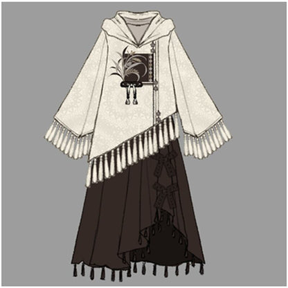 【塵煙雲夢---禾穗シリーズ】不規則リボンスカート レディース チャイナ風 レトロ ボトムス 合わせやすい