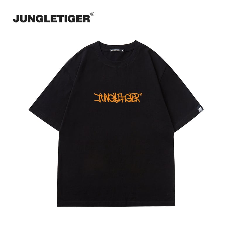 【JUNGLETIGERシリーズ】5色 半袖 Tシャツ 男女兼用 向日葵 コットン トップス 黒 白 灰 青