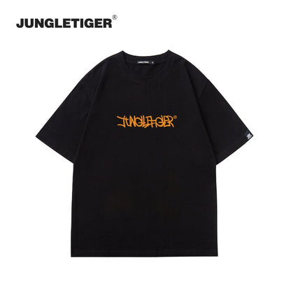 【JUNGLETIGERシリーズ】5色 半袖 Tシャツ 男女兼用 向日葵 コットン トップス 黒 白 灰 青