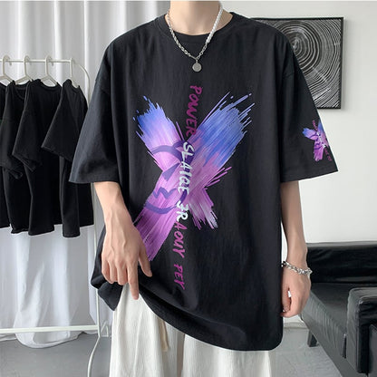 【SGLLシリーズ】Tシャツ 3カラー メンズ レディース 蝶々 夏 黒 白 紫 大きいサイズ