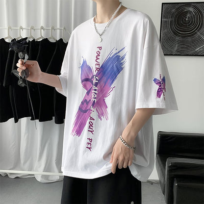 【SGLLシリーズ】Tシャツ 3カラー メンズ レディース 蝶々 夏 黒 白 紫 大きいサイズ