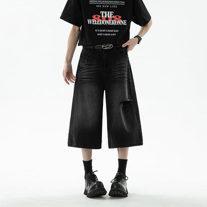 【KADISHOUシリーズ】カジュアルパンツ 七分丈 デニムパンツ ズボン ボトムス 男女兼用 メンズ レディース ブルー ブラック