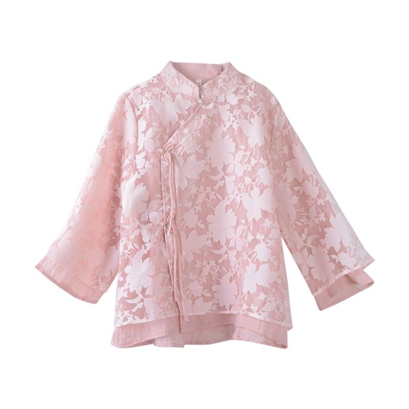 【清裊シリーズ】★チャイナ風トップス★ 3COLOR チャイナ風シャツ 中華服 夏服 涼しい 中華服 唐装 レトロ - ChinChic