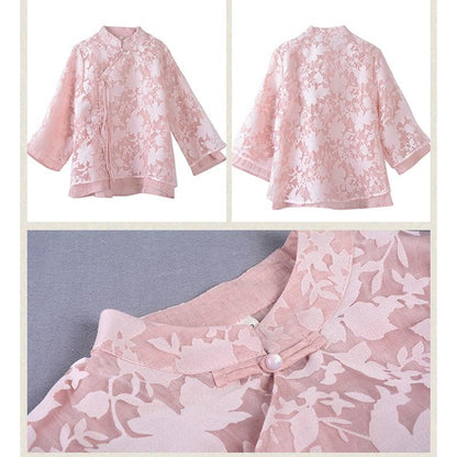 【清裊シリーズ】★チャイナ風トップス★ 3COLOR チャイナ風シャツ 中華服 夏服 涼しい 中華服 唐装 レトロ - ChinChic