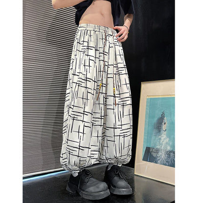 【ZHEYUANシリーズ】チャイナ風ズボン 2色 カジュアルパンツ 男女兼用 メンズ 大きいサイズ プリント ボトムス