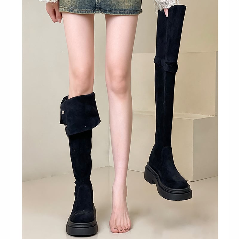 【SSBLシリーズ】ヒール7CM ハイブーツ 3色展開 サイズ35-40 着痩せ ブラック コーヒー色 カーキブラウン レディース