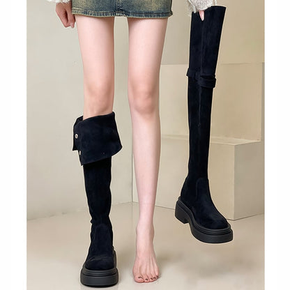 【SSBLシリーズ】ヒール7CM ハイブーツ 3色展開 サイズ35-40 着痩せ ブラック コーヒー色 カーキブラウン レディース