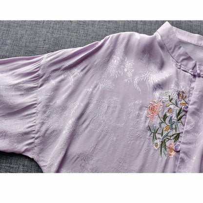 【清裊シリーズ】★チャイナ風トップス★ 4COLOR シャツ 夏服 春服 刺繍 長袖シャツ 気質アップ 可愛い - ChinChic