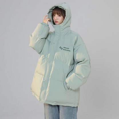 【藤伊曼シリーズ】★冬用コート★ 4COLOR 綿入れコート アウター 厚て 暖か 男女兼用 メンズ 大きいサイズ 緑 黒 紫 灰 - ChinChic