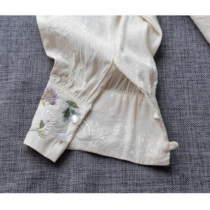 【清裊シリーズ】★チャイナ風トップス★ 4COLOR シャツ 夏服 春服 刺繍 長袖シャツ 気質アップ 可愛い - ChinChic