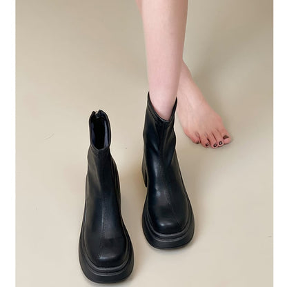 【SSBLシリーズ】ヒール6CM ハイブーツ 2色展開 サイズ35-39 着痩せ おしゃれ ブラック コーヒー色 レトロ レディースブーツ