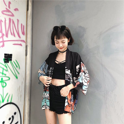 【港味名品シリーズ】カーディガン 2カラー 原宿風 男女兼用 メンズ レディース アウター ゆったり 黒 イエロー カップル服