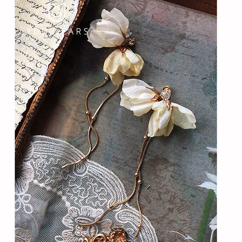 【YOUR EARSシリーズ】チャイナ風耳飾り 3タイプ ピアス イヤリング イヤーフック ペア レディース アクセサリー 花