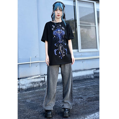 【古怪舍---無聲沼澤シリーズ】★デニムパンツ★ ボトムス ズボン 着痩せ 合わせやすい シンプル