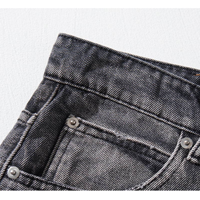 【GZXXシリーズ】デニムパンツ レディース メンズ ボトムス ダメージ加工 黒灰色 おしゃれ