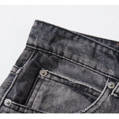 【GZXXシリーズ】デニムパンツ レディース メンズ ボトムス ダメージ加工 黒灰色 おしゃれ