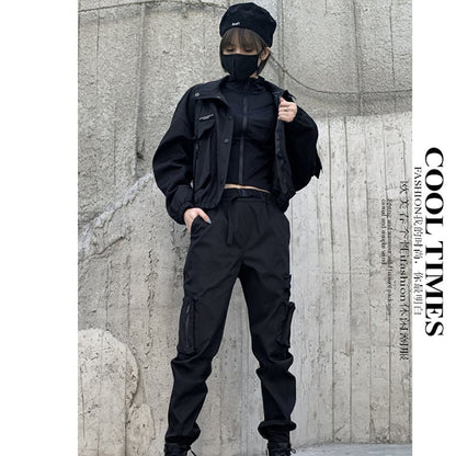 【HEIDIANシリーズ】ショート丈アウター ジャケット おしゃれ デザイン性あり ブラック 黒 M L XL 2XL
