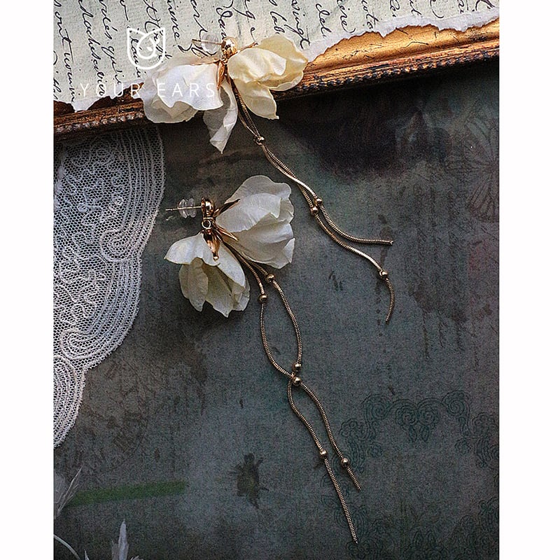 【YOUR EARSシリーズ】チャイナ風耳飾り 3タイプ ピアス イヤリング イヤーフック ペア レディース アクセサリー 花