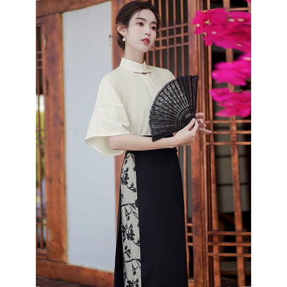 【BRMFUGUシリーズ】チャイナ風シャツ トップス 気質アップ 中華服 レトロ シンプル レディース 春夏ファッション