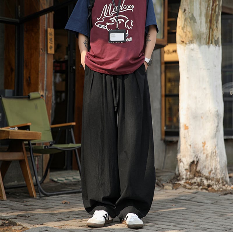 【TIANYIシリーズ】チャイナ風ズボン 4色 ボトムス カジュアルパンツ 男女兼用 メンズ 大きいサイズ シンプルスタイル