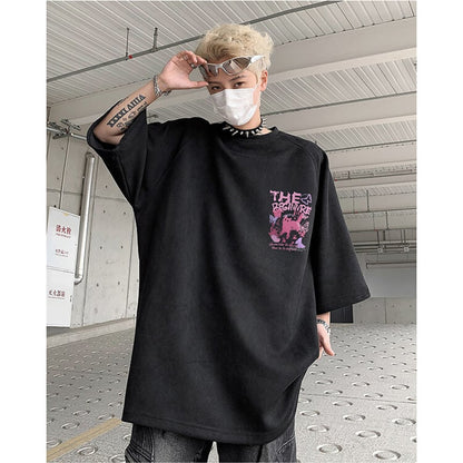 【CEXUリーズ】Tシャツ 半袖 男女兼用 大きいサイズ スエード 猫柄 4色展開 ブラック グレー