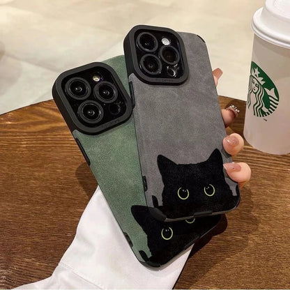 【WLJYシリーズ】猫柄 携帯ケース 3色対応 IPHONE 16/15/14/13/12/11/XS/XR