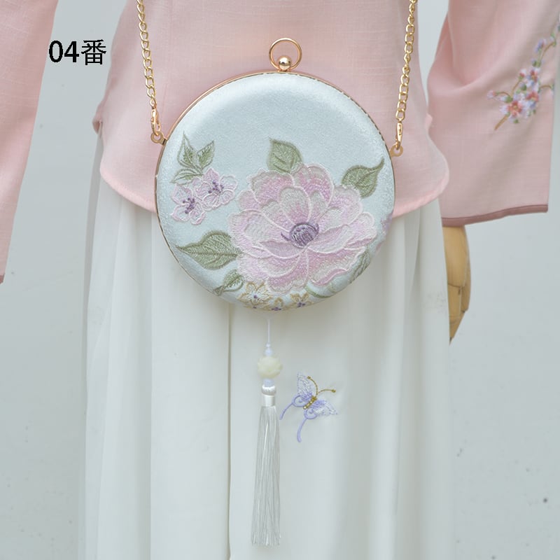 【SHULIシリーズ】チャイナ風 バッグ パーティーバッグ 結婚式 手持ちショルダー 刺繍 サークル 5タイプ選択可